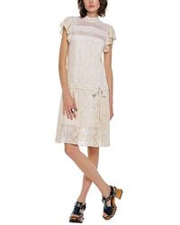Anna Sui - Victorian Lace Combo Drop Waist Dress - Lyst