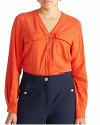 UNIVERSAL STANDARD - Plus Cooling Stretch Cupro Button-Down Blouse - Lyst