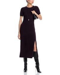 Aqua - 100% Cashmere Midi Dress - Lyst