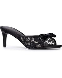Black Suede Studio - Lace Slipper Mule Sandals - Lyst