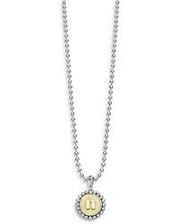Lagos - Sterling And 18K Signature Caviar Initial Pendant Necklace, 16 - Lyst