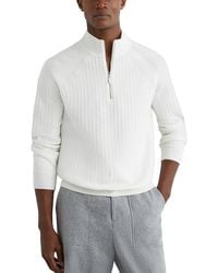 Reiss - Aldershot Half Zip Funnel Textured Jumper Sweater - Lyst