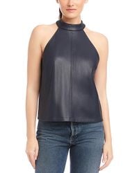 Fifteen Twenty - Alexis Faux Leather Halter Top - Lyst
