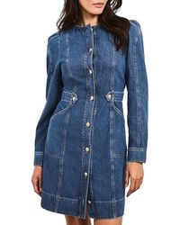 Mint Velvet - Denim Puff Sleeve Mini Dress - Lyst
