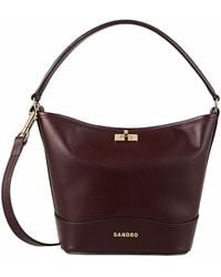 Sandro - Small Leather Bucket Bag - Lyst