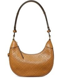 Tory Burch - T Monogram Leather Crescent Bag - Lyst