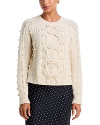 LoveShackFancy - Mavelle Merino Wool & Cashmere Bow Detail Sweater - Lyst