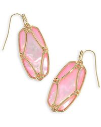 Kendra Scott - Elle Lattice Framed Mother Of Pearl Drop Earrings - Lyst