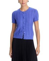 C by Bloomingdale's Cashmere - 100% Cashmere Crewneck Cable Knit Cardigan Sweater - Lyst