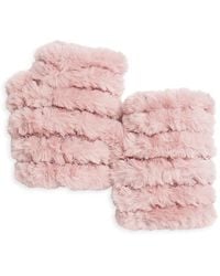 Jocelyn - Mandy Faux Fur Fingerless Mittens - Lyst