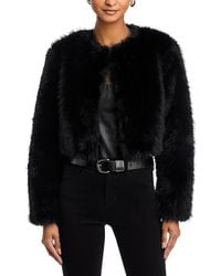 Aqua - X Salvatore Rizza Faux Fur Bolero Jacket - Lyst