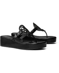 Tory Burch - Miller Patent Wedge Sandal - Lyst