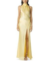 SAU LEE - Penelope Satin Halter Neck Gown - Lyst