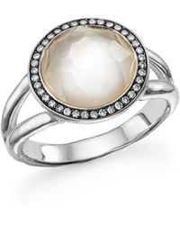 Ippolita Sterling Silver Stella Ring In Mother - Of - Pearl With Diamonds - Metallic