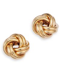 Bloomingdale's Made In Italy 14k Yellow Gold Royal Chain Love Knot Stud Earrings - Metallic