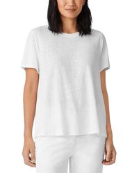 Eileen Fisher - Linen Crewneck Short Sleeve Tee - Lyst