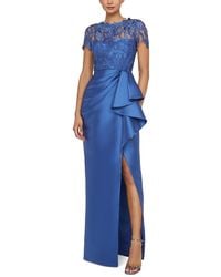THEIA - Selena Draped Column Gown - Lyst