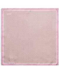 Eton - Geometric Silk Pocket Square - Lyst