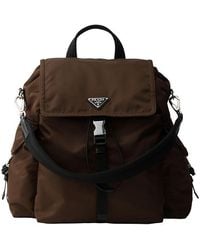 Prada - Explore Re-Nylon And Leather Backpack - Lyst