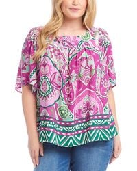 Karen Kane - Plus Size Flare Sleeve Square Neck Top - Lyst