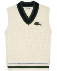 Lacoste - Classic Fit Cable Knit Sweater Vest - Lyst