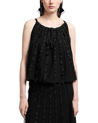 Emporio Armani - Sleeveless Tent Top With Vertical Ruffle Detail - Lyst