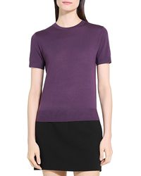 Theory - Lightweight Wool Short Sleeve Top - Lyst