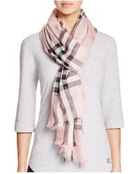 burberry lightweight check wool silk scarf