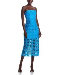 MILLY - Kait Tile Lace Midi Dress - Lyst