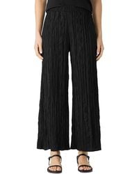 Eileen Fisher - Crushed Silk Wide Leg Ankle Pants - Lyst