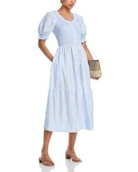 Aqua - Poplin Jersey Midi Dress - Lyst