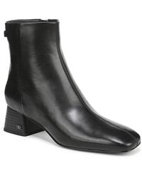 Sam Edelman - Paige Faux Leather Square Toe Booties - Lyst