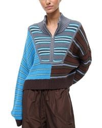 STAUD - Cropped Hampton Sweater - Lyst