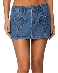 Edikted - Heart Pocket Denim Mini Skirt - Lyst