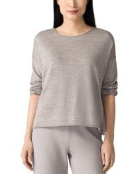 Eileen Fisher - Crewneck Wool Sweater - Lyst