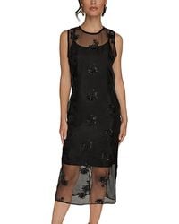 Donna Karan - Embellished Organza Midi Dress - Lyst