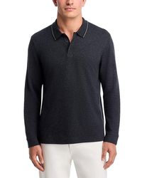 Vince - Heathered Double Face Long Sleeve Polo Shirt - Lyst