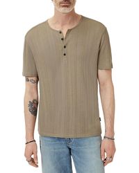 John Varvatos - Ciel Regular Fit Woven Henley Tee - Lyst