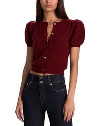 Alice + Olivia - Sabine Cashmere Blend Puff Sleeve Cardigan - Lyst