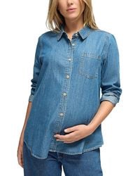 Ingrid & Isabel - Button Down Denim Maternity Shirt - Lyst