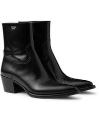 Prada - Brushed Leather Booties - Lyst
