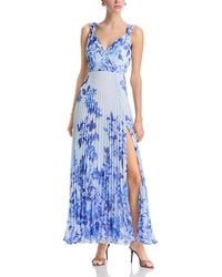 knee length dresses for ladies Kaia Dress Long / Blue Watercolor Blue Watercolor / XL