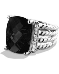 David Yurman Wheaton Ring With Black Onyx And Diamonds