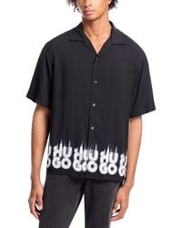 HUGO - Espino Regular Fit Short Sleeve Logo Print Shirt - Lyst