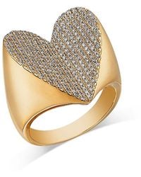 Bloomingdale's Fine Collection - 14K Diamond Pave Heart Ring, 0.66 Tcw - Lyst