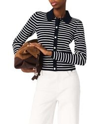 Maje - Striped Polo Cardigan - Lyst