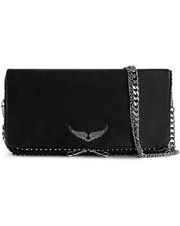 Zadig & Voltaire - Rock Studded Leather Clutch - Lyst