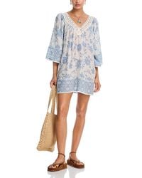 Aqua - X Ava Phillippe Placed Floral Print Mini Dress - Lyst