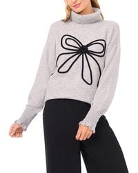 Cece - Embroidered Ribbon Turtleneck Sweater - Lyst