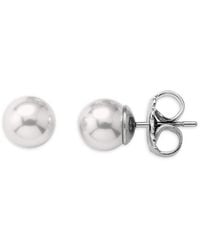 Majorica Simulated Pearl Stud Earrings - Metallic